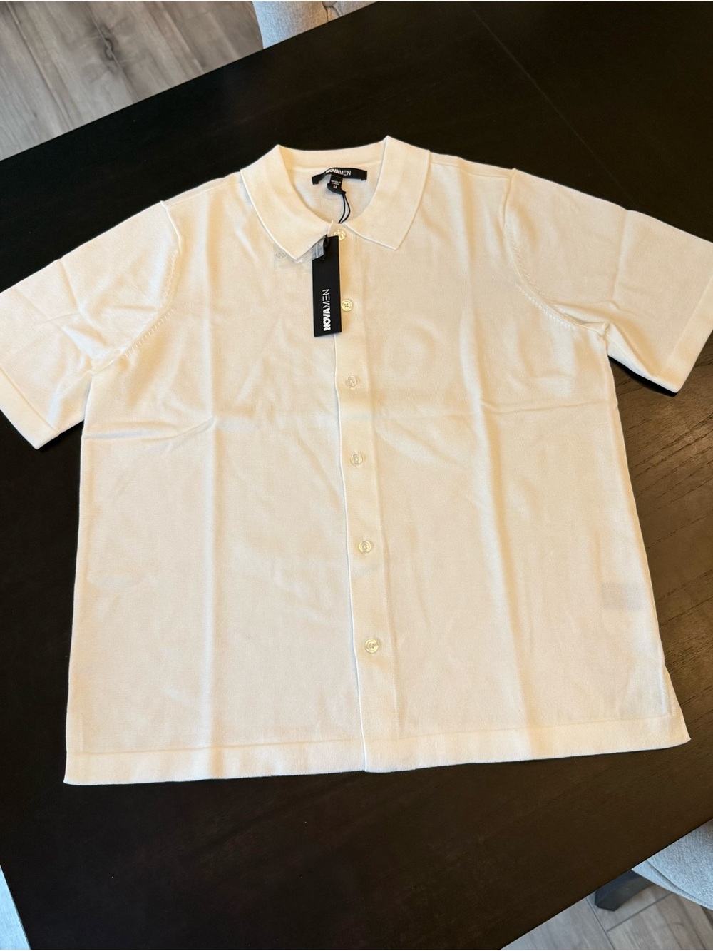 NOVA MEN Baker Resort Knit Shirt White Size M NWT